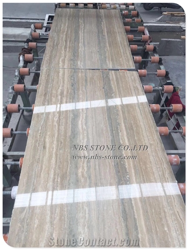 Sliver Grey Travertine Slab for Sale Walling Tile