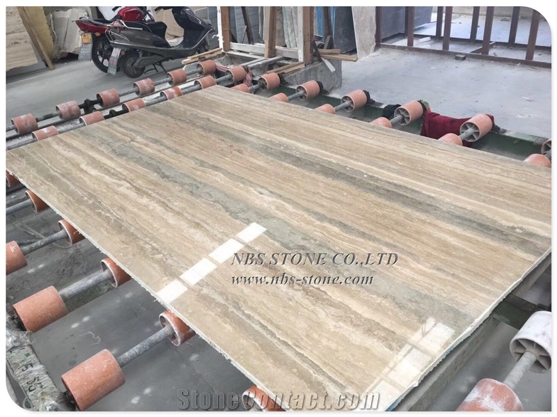 Sliver Grey Travertine Slab for Sale Walling Tile