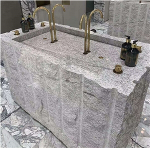 Sunny White Granite Prefabricated Bathroom Countertops