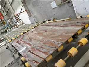 Monica Red Marble Slab Glossy Polished Interior Design
