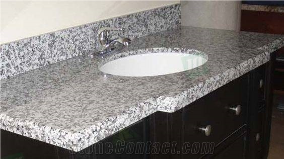 G439 Big White Flower Granite Prefab Countertops