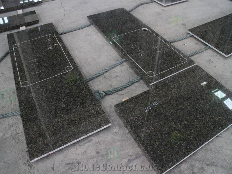 Verde Ubatuba Granite Prefab Countertops