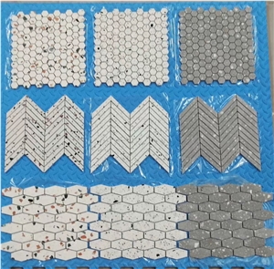 White/Black/Beige/Retro Quartz Stone Mosaic