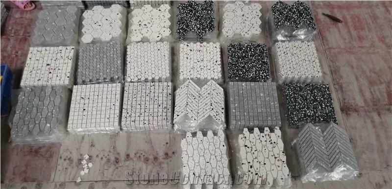 White/Black/Beige/Retro Quartz Stone Mosaic