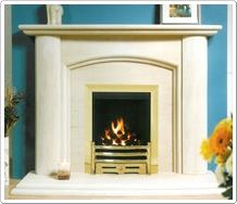 Braga Fireplace, Beige Limestone Fireplace