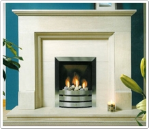 Estoril Fireplace, Beige Limestone Fireplace