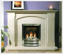 Oeiras Fireplace, Beige Limestone Fireplace