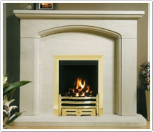 Porto Fireplace, Beige Limestone Fireplace
