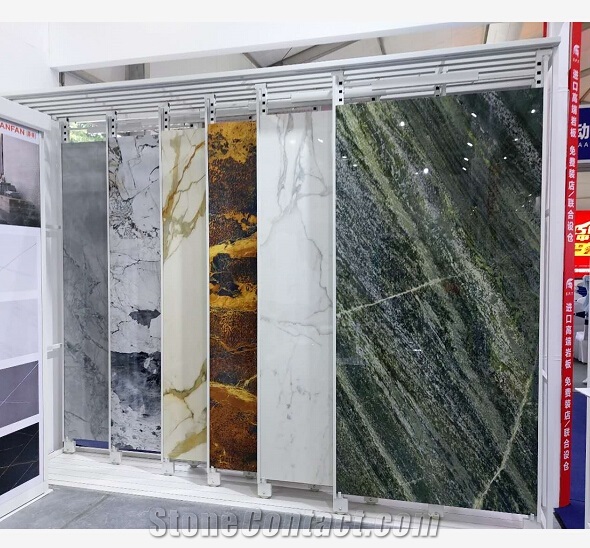 Big Slab Tile Sliding Display Stand Rack