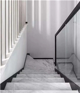 Carrara White Steps Stairs Staircase Marbles