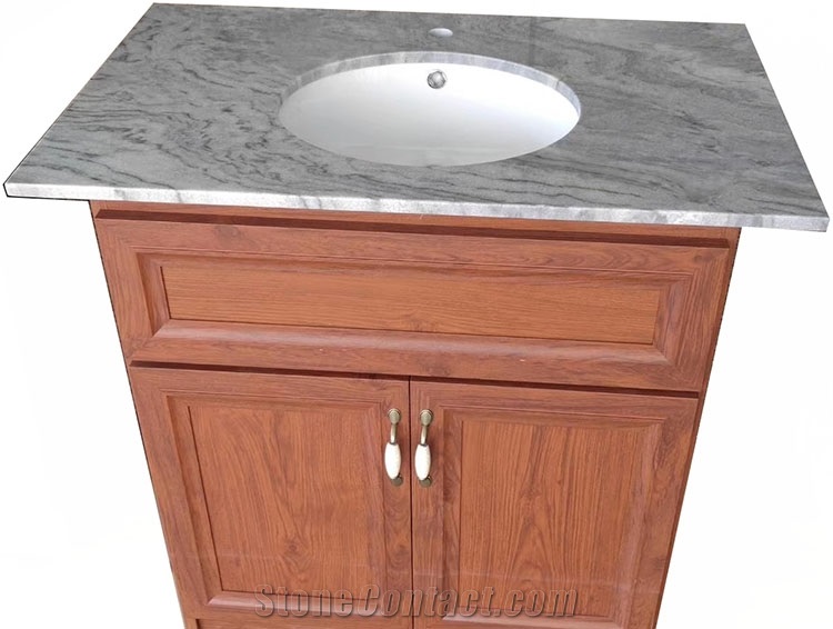 Grey Marble Wash Basin Bathroom Counter Top