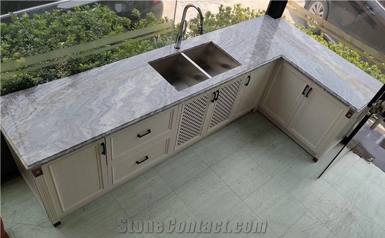 Grey Marble Wash Basin Bathroom Counter Top