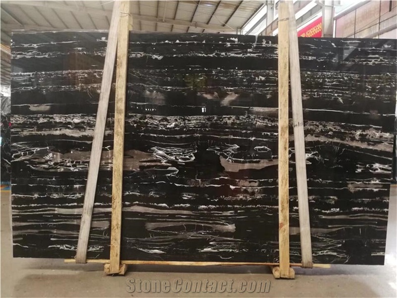 Portoro Silver Dragon Marble Slab Tile Home Decor