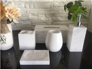 White Marble Bathroom Sets Toothbrush Holders