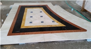 Marble Inlay Stone Floor Medallions, Waterjet Flooring Medallions