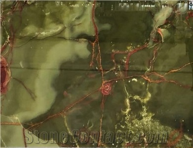 Afghan Dark Green Onyx Polished Tiles & Big Slabs