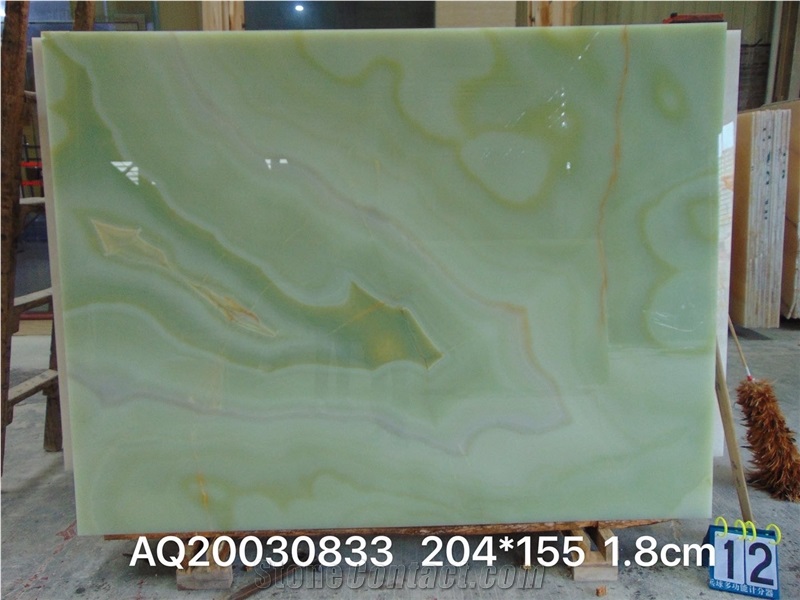 Afghan Dark Green Onyx Polished Tiles & Big Slabs
