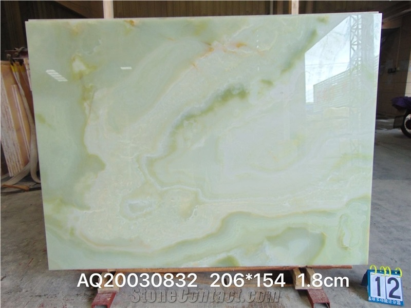 Afghan Dark Green Onyx Polished Tiles & Big Slabs
