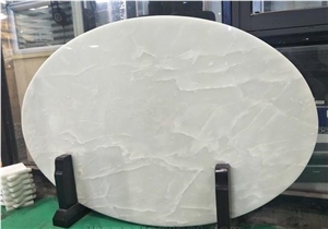 Afghanistan White Onyx Honed Coffee Table Tops