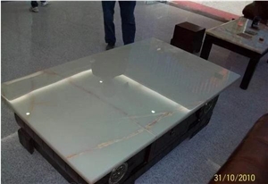 Afghanistan White Onyx Honed Coffee Table Tops