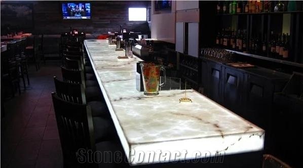 Afghanistan White Onyx Honed Coffee Table Tops