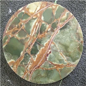 Ancient Green Onyx Polished Coffee Table Tops