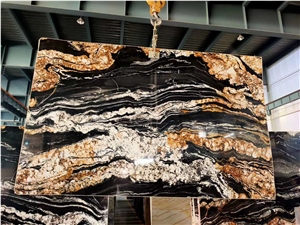 Brazil Cold Silk Granite Polished Big Slabs