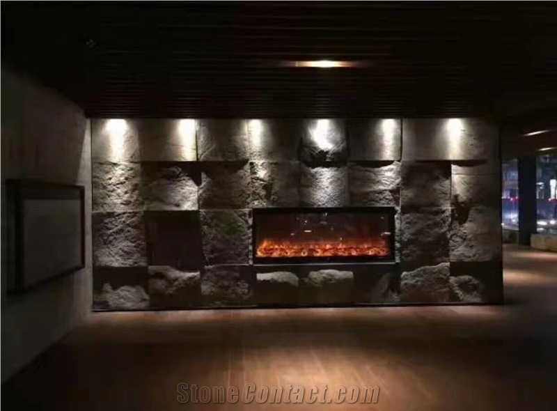 China Hainan Black Basalt Tiles Natural Wall Cladding