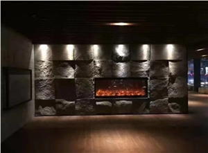 China Hainan Black Basalt Tiles Natural Wall Cladding