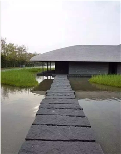 China Hainan Black Basalt Tiles Natural Wall Cladding