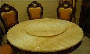 China Honey Onyx Polished Restaurant Coffee Table Tops