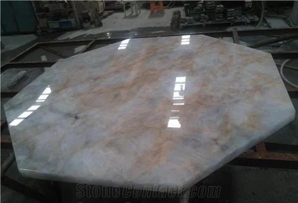 China Honey Onyx Polished Restaurant Coffee Table Tops