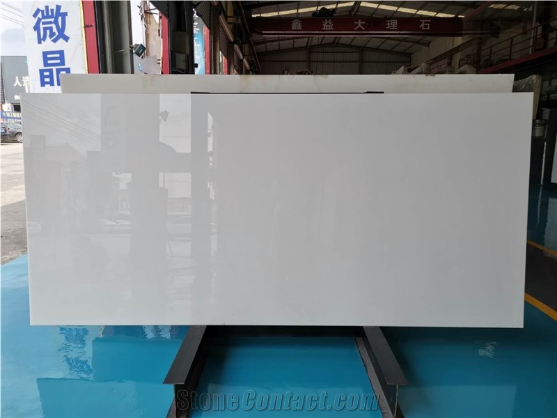 China Nano Stone Slabs Crystallized White Polished