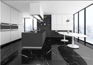 China Nero Margiua Marble Polished Floor Tiles