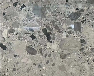 China New Fossil Grey Marble Polished Floor Tiles
