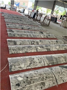 China New Fossil Grey Marble Polished Floor Tiles