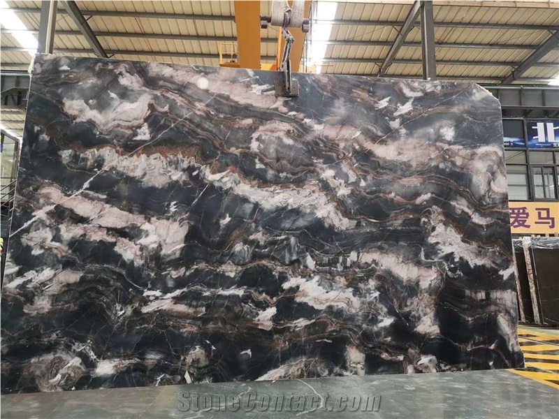 China Phantom Black Marble Slabs-Polished