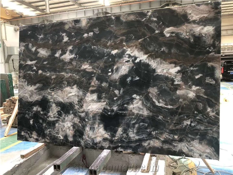 China Phantom Black Marble Slabs-Polished