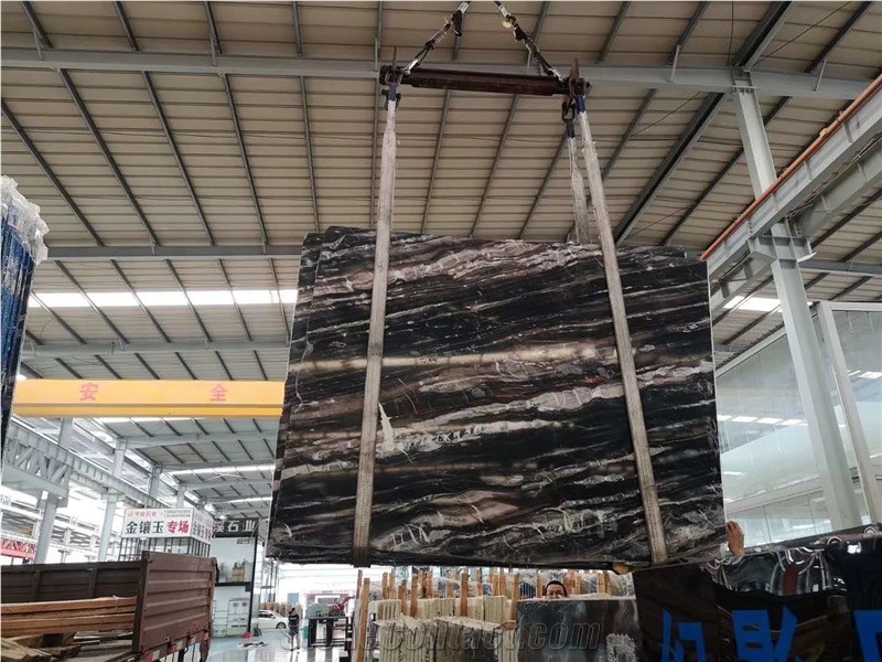 China Phantom Black Marble Slabs-Polished