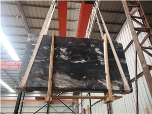 China Phantom Black Marble Slabs-Polished