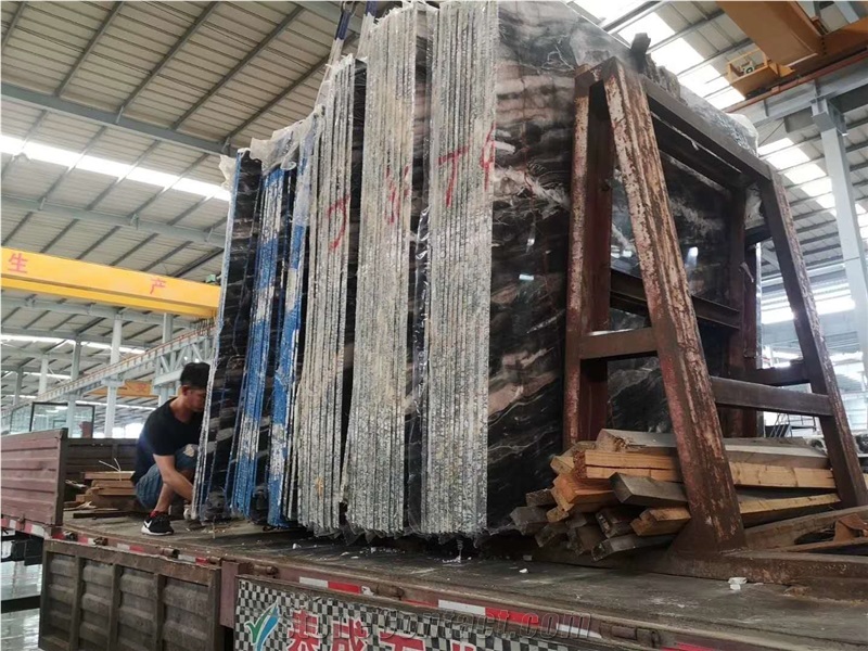 China Phantom Black Marble Slabs-Polished