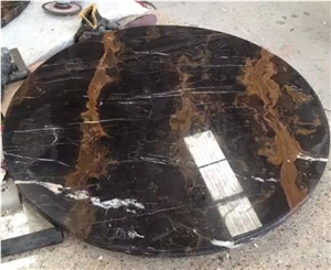 China Portoro Gold Marble Polished Coffee Table Tops