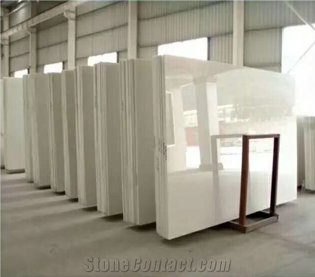 Crystal White Nano Stone Slabs Crystallized Polished