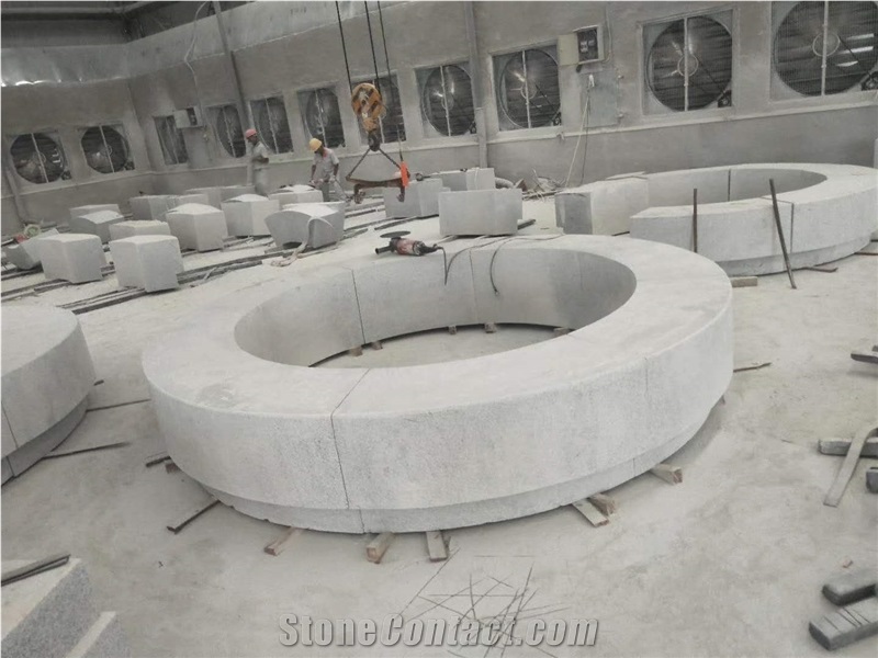 G603 Hubei Grey Granite Bush Hammered Tree Pool