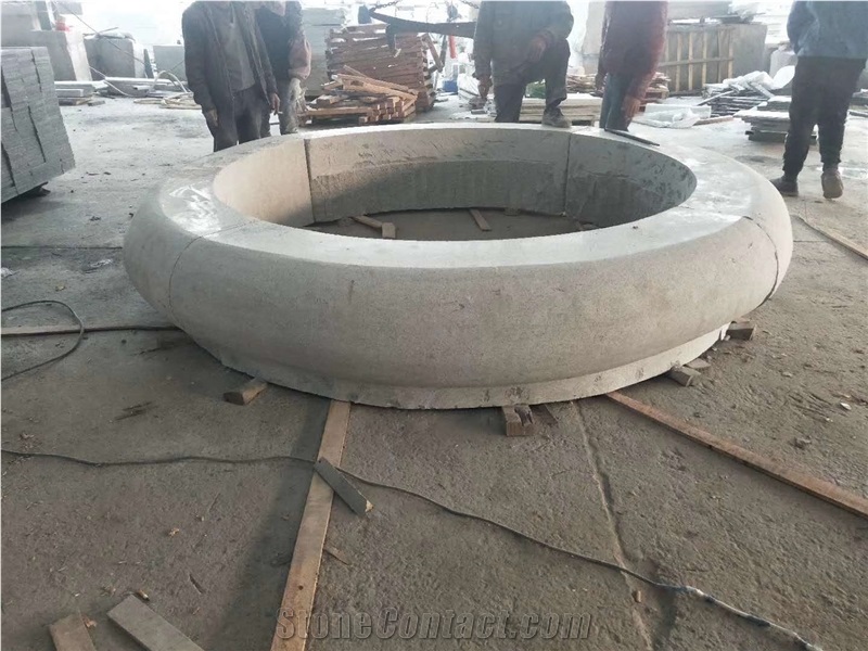 G603 Hubei Grey Granite Bush Hammered Tree Pool