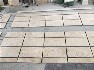Germany Beige Limestone Tiles Honed Wall Covering