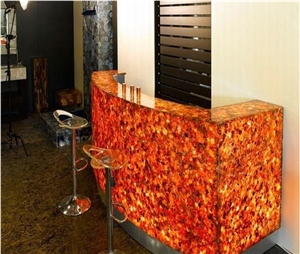 Green Agate Semiprecious Stone Honed  Resin Tabletops