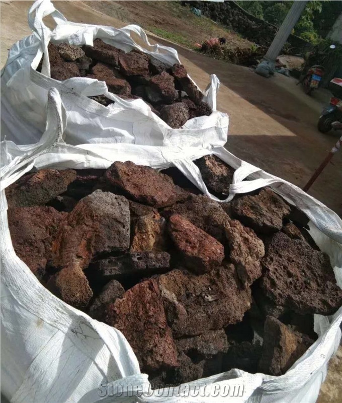 Hainan Red Basalt Lavastone Natural Rocks