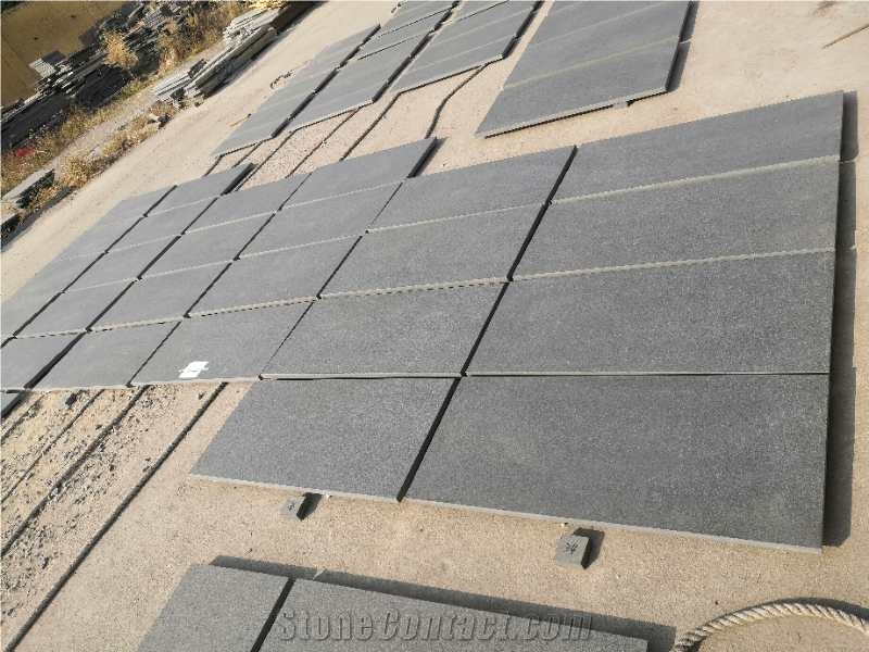 Hebei Black G694 Granite Flamed Floor Covering