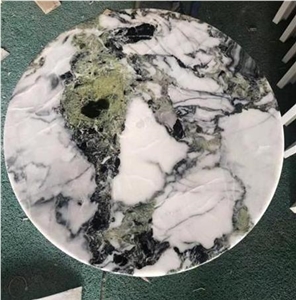 Ice Green Marble Polished Restaurant Coffee Table Tops